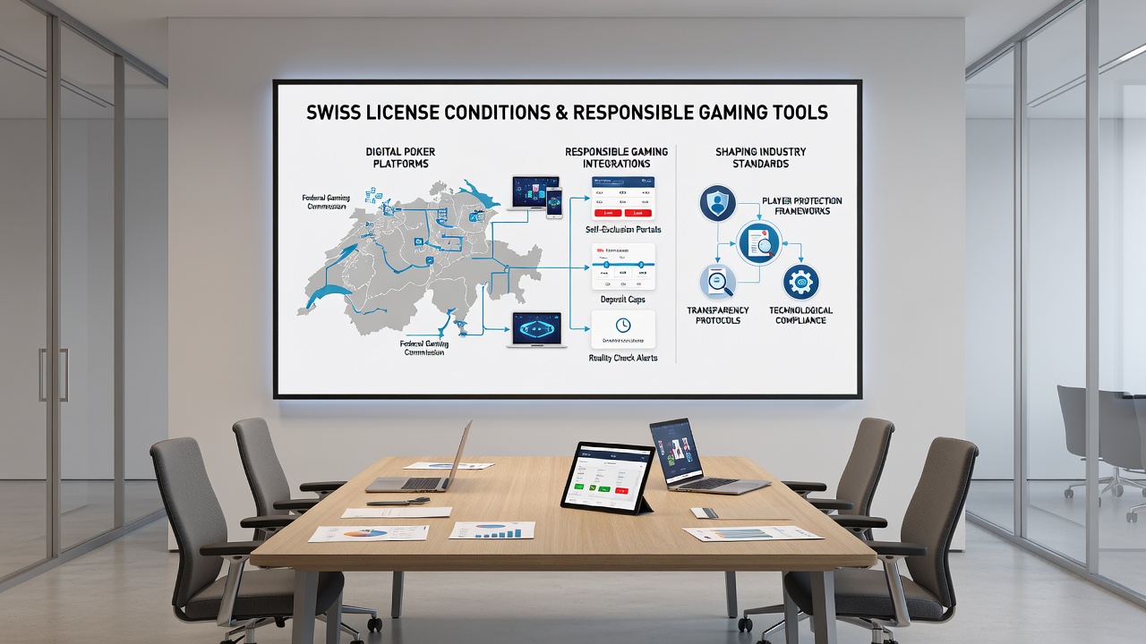 Player dashboard displaying responsible gaming tools including limit settings and self-exclusion options on a licensed Swiss betting interface