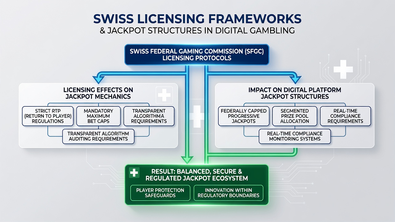 Chart showing jackpot contribution limits and payout frequency under Swiss federal rules